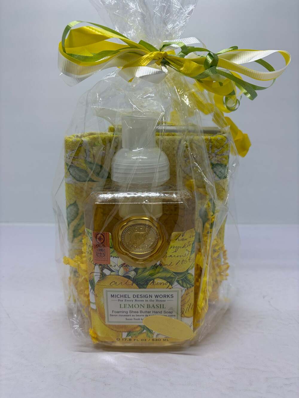 Michel Design Works Foaming Lemon Basil Liquid Hand Soap NWT With Towel Giftbag